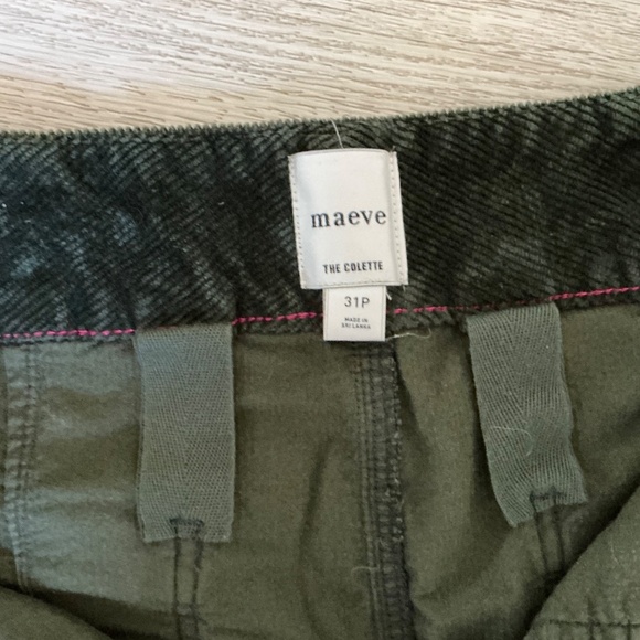 Maeve Anthropologie Colette Full Length Corduroy Pants Size 31P Dark Green - Picture 2 of 2